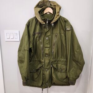 Vintage Canadian Forces Army Gore-Tex IECS Combat Coat Jacket Mens L 7344 Green